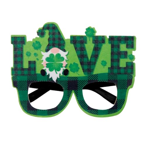 WLNEXT Patricks Day Irisches Kleeblatt Grünes vierblättriges Kleeblatt Kobold Kostüm Brille Foto Requisiten Brille Liebe Grüner Zwerg WLNEXT Patricks Day Irisches Kleeblatt Grünes vierblättriges Kleeblatt Kobold Kostüm Brille Foto Requisiten Brille Liebe Grüner Zwerg von WLNEXT