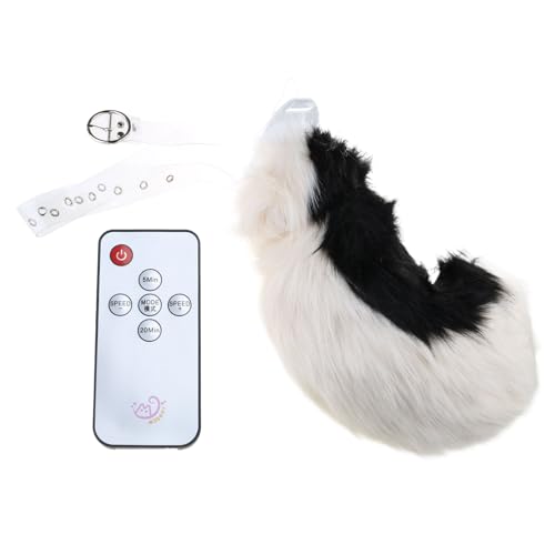 WLNEXT Plüsch Tierohren Haarreifen Fernbedienung Elektrischer Schwanz Wiederaufladbares Stirnband Cosplay Kostüm Kopfschmuck Cosplay Kostüm Schwanz Schwarzer Reis von WLNEXT