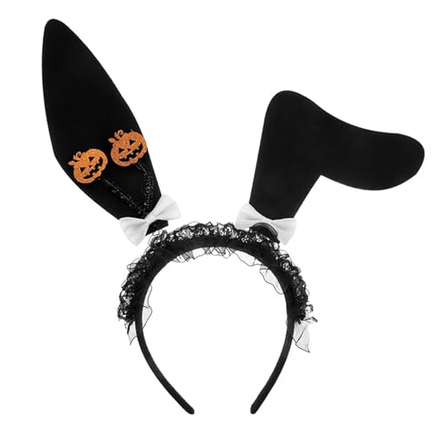 WLNEXT Spitzen-Stirnbänder, Hasenohr-Haarreifen für Halloween, Partyzubehör, Schleife, Kürbis, Schleifen-Stirnband von WLNEXT
