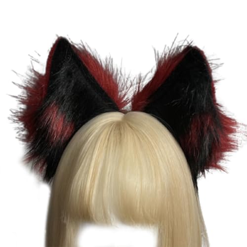WLNEXT Wolf Ohr Stirnband Schwanz Mädchen Cosplay Zubehör Ohren Schwarz Pelzanzug Maskerade Halloween Cosplay Party Rot und Schwarz Tier WLNEXT Wolf Ohr Stirnband Schwanz Mädchen Cosplay Zubehör Ohren Schwarz Pelzanzug Maskerade Halloween Cosplay Party Rot und Schwarz Tier von WLNEXT
