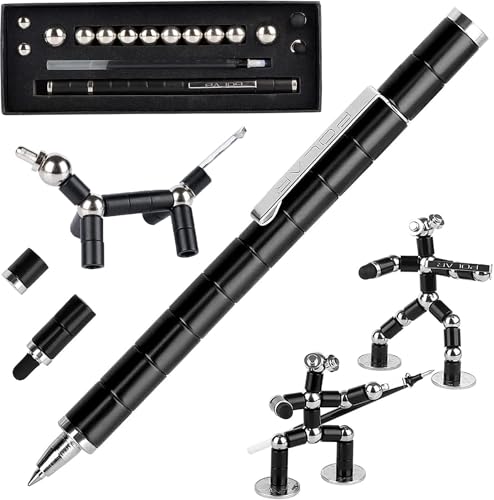 Magnet Stift, Magnetic Fidget Pen, Magnetischer Kugelschreiber, Lustig Multifunktions Magnetstift, Stressabbau Geschenk für Teenager Junge Männer & Frauen (Schwarz) von WLPYLFACI