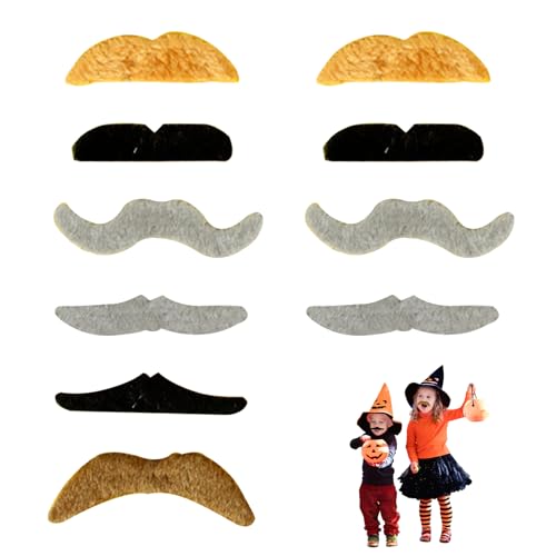 12Stk Schnurrbart zum Ankleben,Schwarze Schnauzer,Fake Bärte zum Ankleben Realistisch,Kostüm Schnurbart Kleben,Falscher Bart 80er,Moustache,Beard für Weihnachtsfeier Geburtstag Partei Damen Herren (D) 12Stk Schnurrbart zum Ankleben,Schwarze Schnauzer,Fake Bärte zum Ankleben Realistisch,Kostüm Schnurbart Kleben,Falscher Bart 80er,Moustache,Beard für Weihnachtsfeier Geburtstag Partei Damen Herren (D) von WLVinson