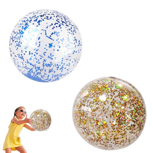 2 Stück Wasserball,Wasserball Aufblasbar Kinder,Glitzer Wasserbälle Baby,Aufblasbarer Ball 40cm,Strandball mit Sicherheitsventil,Beachball,Tauchbälle für Sommer Strand Schwimmbad Spielzeug Party 2 Stück Wasserball,Wasserball Aufblasbar Kinder,Glitzer Wasserbälle Baby,Aufblasbarer Ball 40cm,Strandball mit Sicherheitsventil,Beachball,Tauchbälle für Sommer Strand Schwimmbad Spielzeug Party von WLVinson