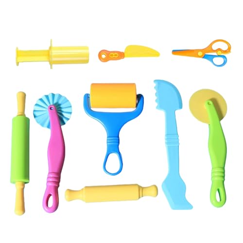 9-teiliges Knetwerkzeug Set für Knetwerkzeug ab 2 Jahre,Robuste Knete Werkzeuge für Knete Play-Doh Zubehör,Knetzubehör,Knete Spielzeug,Knetpresse & Plastilin Werkzeuge für kreatives Spielen mit Knete von WLVinson