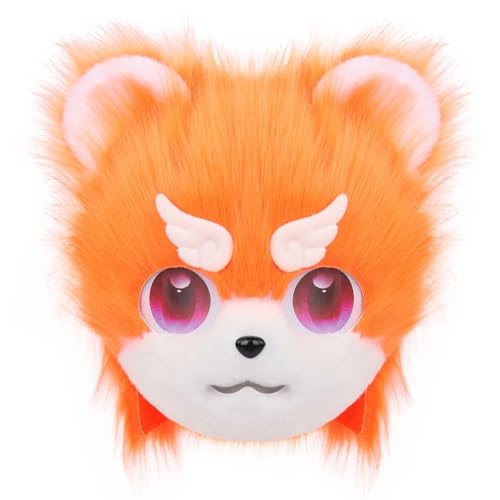 WLYEZAU Pelzigen Stirnband Tier Katze Hund Künstliche Plüsch Vollen Kopf Nette Comic Con Tragen Maske Cosplay Halloween Party Karneval(Gray) von WLYEZAU