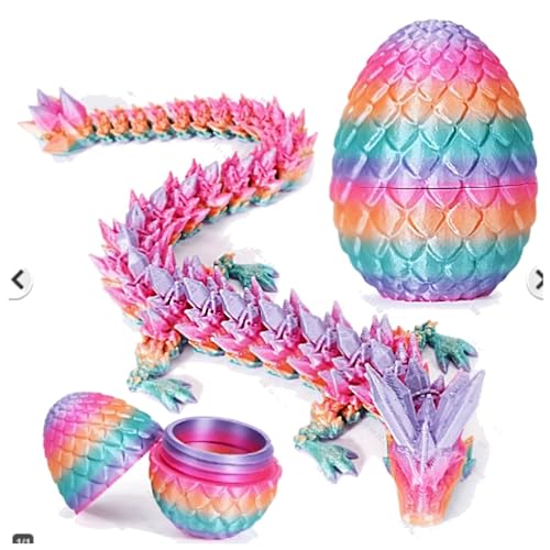 WMFASBAG 3D Gedrucktes Drachenei, Geheimnisvolle Drache 3D Druck, Geschenke Beweglicher Drachen Figuren, Realistische Ewegliche Gelenke Dragon Eggs Spielzeug for Easter Dekoration von WMFASBAG