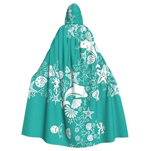 WMSYJHLA Delfine, Blumen, Seestern, Koralle, Muschel, Halloween, Unisex, Kapuzenumhang, Umhang, Robe, Weihnachten, Faschingskostüme für Erwachsene, Vampir-Hexe WMSYJHLA Delfine, Blumen, Seestern, Koralle, Muschel, Halloween, Unisex, Kapuzenumhang, Umhang, Robe, Weihnachten, Faschingskostüme für Erwachsene, Vampir-Hexe von WMSYJHLA