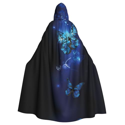 WMSYJHLA Dunkelblaue Schmetterlinge, Halloween, Unisex, Kapuzenumhang, Umhang, Robe, Weihnachts-Kostüme für Erwachsene, Vampir-Hexe WMSYJHLA Dunkelblaue Schmetterlinge, Halloween, Unisex, Kapuzenumhang, Umhang, Robe, Weihnachts-Kostüme für Erwachsene, Vampir-Hexe von WMSYJHLA