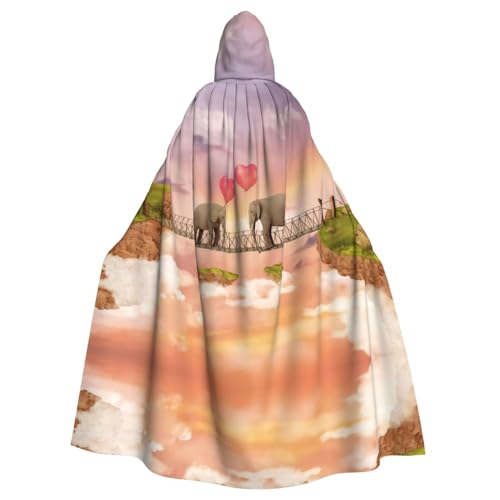 WMSYJHLA Elefant auf einer Brücke Halloween Unisex Kapuzenumhang Umhang Robe Weihnachten Verkleidung Kostüme für Erwachsene Vampir Hexe WMSYJHLA Elefant auf einer Brücke Halloween Unisex Kapuzenumhang Umhang Robe Weihnachten Verkleidung Kostüme für Erwachsene Vampir Hexe von WMSYJHLA