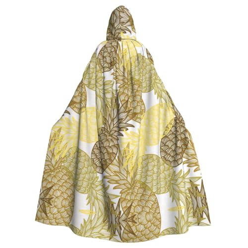 WMSYJHLA Exotische tropische Ananas, Halloween, Unisex, Kapuzenumhang, Umhang, Robe, Weihnachten, Faschingskostüme für Erwachsene, Vampir-Hexe von WMSYJHLA
