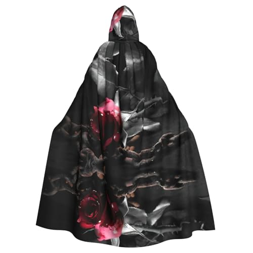 WMSYJHLA Gothic-Kostüm, schwarze Rosen, Halloween, Unisex, mit Kapuze, Umhang, Weihnachts-Kostüm, für Erwachsene, Vampir-Hexe WMSYJHLA Gothic-Kostüm, schwarze Rosen, Halloween, Unisex, mit Kapuze, Umhang, Weihnachts-Kostüm, für Erwachsene, Vampir-Hexe von WMSYJHLA