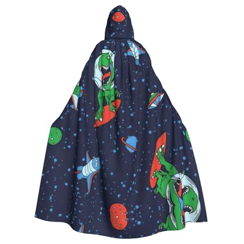WMSYJHLA Lustiger Astronauten-Dinosaurier-Raketen-Umhang, Unisex, Kapuzenumhang, Umhang, Robe, Weihnachts-Kostüme für Erwachsene, Vampir-Hexe von WMSYJHLA