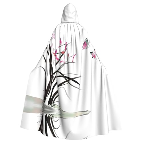 WMSYJHLA Umhang mit Kapuze und Schmetterling, Blumenmuster, Unisex, für Erwachsene, Vampir-Hexe WMSYJHLA Umhang mit Kapuze und Schmetterling, Blumenmuster, Unisex, für Erwachsene, Vampir-Hexe von WMSYJHLA