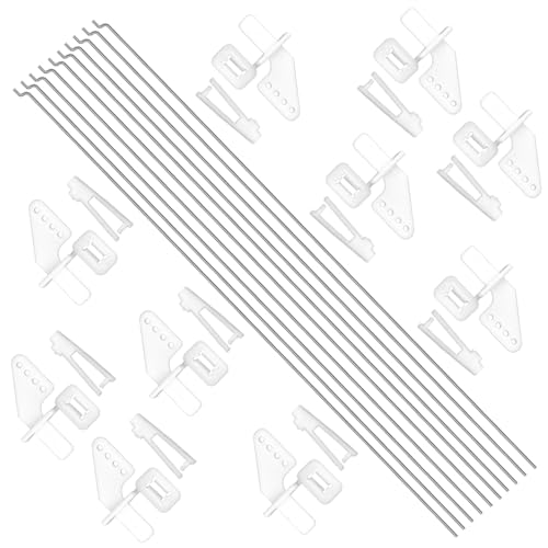 WMYCONGCONG 10 PCS 1,2x260mm Stahlstößelteile + 10 PCS Nylon Micro Control Hörner 20x11mm 4 Löcher für RC Flugzeug Flugzeug DIY Teile von WMYCONGCONG