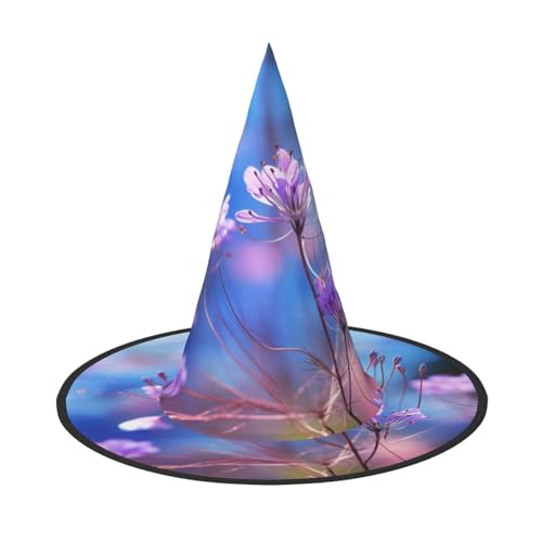 Blaue Pflanze Blumendruck Halloween Hut Party Karneval Hut Tanzen Cosplay Kostüm Hexen Party Erwachsene von WNCLKF