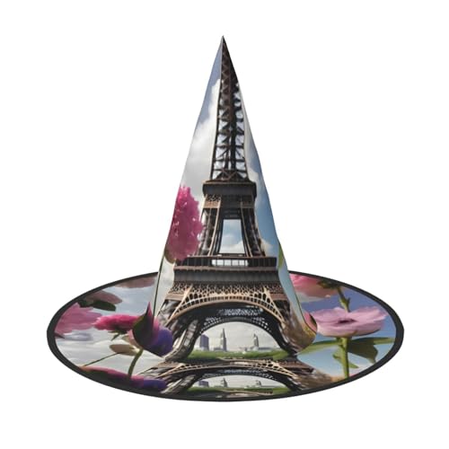 Blume Paris Eiffeltürme Druck Halloween Hut Party Karneval Hut Tänze Cosplay Kostüm Hexen Party Erwachsene von WNCLKF