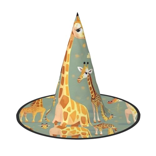 Cute Wild Cartoon Giraffes Print Halloween Hut Party Karneval Hut Tanzen Cosplay Kostüm Hexen Party Erwachsene von WNCLKF