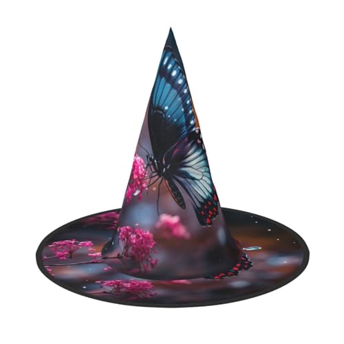 Floral Butterfly Print Halloween Hut Party Karneval Hut Tanzen Cosplay Kostüm Hexen Party Erwachsene von WNCLKF