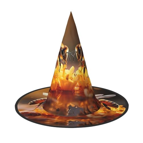 Gelbe Zitrone und Bienen Druck Halloween Hut Party Karneval Hut Tänze Cosplay Kostüm Hexen Party Erwachsene von WNCLKF