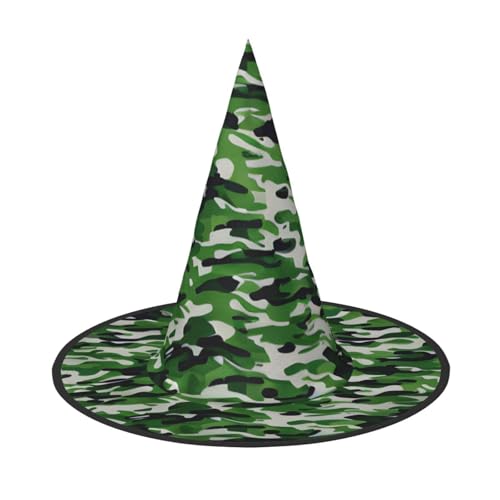 Grüner Camouflage-Druck Halloween Hut Party Karneval Hut Tanzen Cosplay Kostüm Hexen Party Erwachsene von WNCLKF