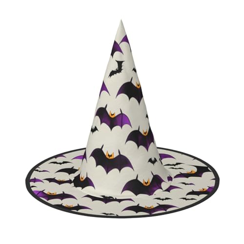 Halloween fliegende lila Fledermäuse Druck Halloween Hut Party Karneval Hut Tänze Cosplay Kostüm Hexen Party Erwachsene von WNCLKF