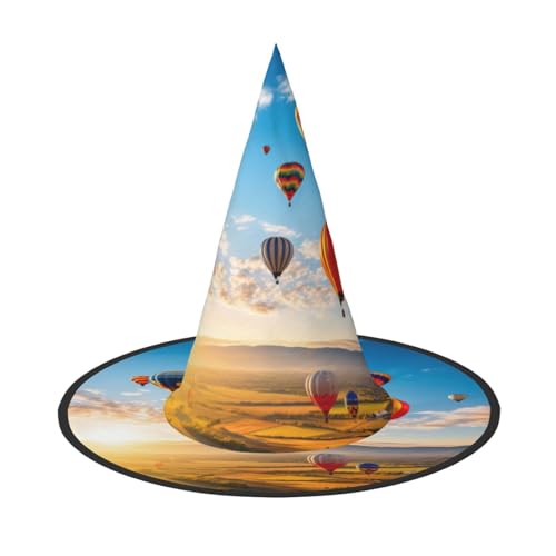 Heißluftballon Druck Halloween Hut Party Karneval Hut Tanzen Cosplay Kostüm Hexen Party Erwachsene von WNCLKF
