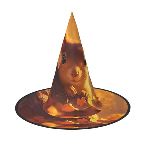 Niedlicher Eichhörnchen-Druck Halloween Hut Party Karneval Hut Tanzen Cosplay Kostüm Hexen Party Erwachsene von WNCLKF