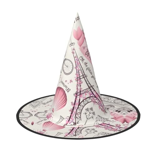 Romantischer Paris Schmetterling Druck Halloween Hut Party Karneval Hut Tanzen Cosplay Kostüm Hexen Party Erwachsene von WNCLKF