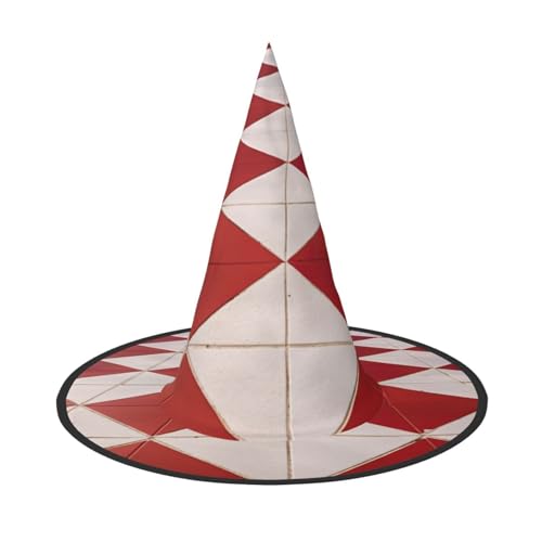 Rot Karierter Druck Halloween Hut Party Karneval Hut Tanz Cosplay Kostüm Hexen Party Erwachsene von WNCLKF