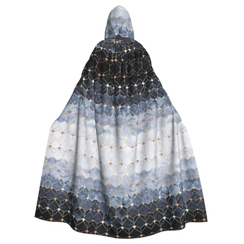 WNCLKF Blauer Hexagon- und Diamanten-Aufdruck, Erwachsenen-Karneval, Kapuzenumhang, Halloween, Umhang, Cosplay, Gothic, Fiesta, Party-Dekoration WNCLKF Blauer Hexagon- und Diamanten-Aufdruck, Erwachsenen-Karneval, Kapuzenumhang, Halloween, Umhang, Cosplay, Gothic, Fiesta, Party-Dekoration von WNCLKF