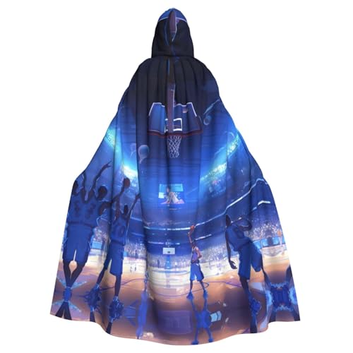 WNCLKF Erstaunlicher Basketballplatz-Druck, Erwachsenen-Karneval, Kapuzenumhang, Halloween, Umhang, Cosplay, Gothic, Fiesta, Party-Dekoration WNCLKF Erstaunlicher Basketballplatz-Druck, Erwachsenen-Karneval, Kapuzenumhang, Halloween, Umhang, Cosplay, Gothic, Fiesta, Party-Dekoration von WNCLKF