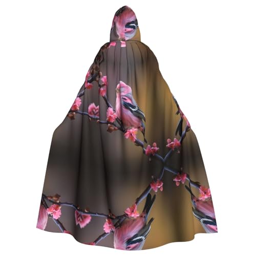 WNCLKF Frischer rosa Vogel-Druck Erwachsene Karneval Kapuzenumhang Halloween Umhang Cosplay Goth Cape Fiesta Party Dekoration WNCLKF Frischer rosa Vogel-Druck Erwachsene Karneval Kapuzenumhang Halloween Umhang Cosplay Goth Cape Fiesta Party Dekoration von WNCLKF