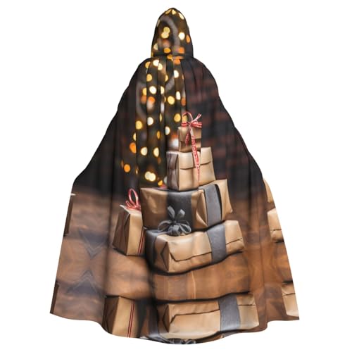 WNCLKF Frohe Weihnachten Druck Erwachsene Karneval Kapuzenumhang Halloween Umhang Cosplay Goth Cape Fiesta Party Dekoration von WNCLKF