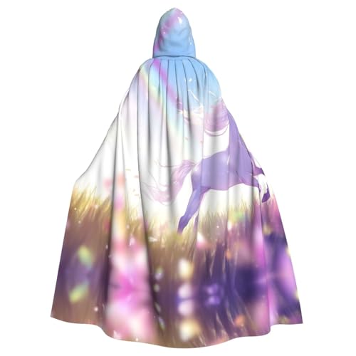 WNCLKF Kapuzenumhang mit Einhörnern auf bunten Streifen, für Erwachsene, Karneval, Halloween, Cosplay, Gothic, Fiesta, Party-Dekoration WNCLKF Kapuzenumhang mit Einhörnern auf bunten Streifen, für Erwachsene, Karneval, Halloween, Cosplay, Gothic, Fiesta, Party-Dekoration von WNCLKF