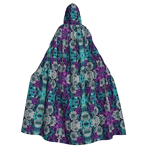 WNCLKF Lila und Blaugrün Blumendruck Erwachsene Karneval Kapuzenumhang Halloween Umhang Cosplay Goth Umhang Fiesta Party Dekoration WNCLKF Lila und Blaugrün Blumendruck Erwachsene Karneval Kapuzenumhang Halloween Umhang Cosplay Goth Umhang Fiesta Party Dekoration von WNCLKF