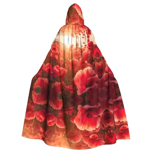 WNCLKF Roter Mohnfeld-Farm-Druck, Erwachsenen-Karneval, Kapuzenumhang, Halloween, Cosplay, Gothic, Fiesta, Party-Dekoration WNCLKF Roter Mohnfeld-Farm-Druck, Erwachsenen-Karneval, Kapuzenumhang, Halloween, Cosplay, Gothic, Fiesta, Party-Dekoration von WNCLKF