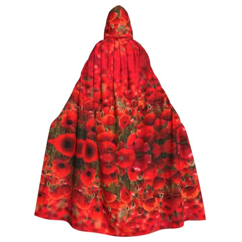 WNCLKF Roter Mohnfeld-Farm-Druck, Erwachsenen-Karneval, Kapuzenumhang, Halloween, Cosplay, Gothic, Fiesta, Party-Dekoration WNCLKF Roter Mohnfeld-Farm-Druck, Erwachsenen-Karneval, Kapuzenumhang, Halloween, Cosplay, Gothic, Fiesta, Party-Dekoration von WNCLKF