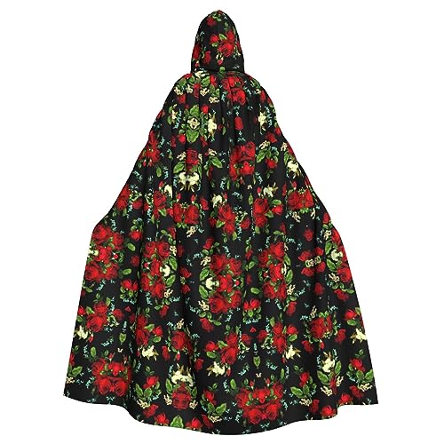 WNCLKF Schöner Rosen-Geschenkdruck für Erwachsene, Karneval, Kapuzenumhang, Halloween, Umhang, Cosplay, Gothic, Fiesta, Party-Dekoration WNCLKF Schöner Rosen-Geschenkdruck für Erwachsene, Karneval, Kapuzenumhang, Halloween, Umhang, Cosplay, Gothic, Fiesta, Party-Dekoration von WNCLKF