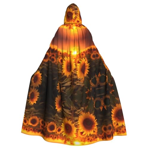 WNCLKF Sonnenblumen- und Sonnenuntergang-Druck, Erwachsenen-Karneval, Kapuzenumhang, Halloween, Umhang, Cosplay, Gothic, Fiesta, Party-Dekoration WNCLKF Sonnenblumen- und Sonnenuntergang-Druck, Erwachsenen-Karneval, Kapuzenumhang, Halloween, Umhang, Cosplay, Gothic, Fiesta, Party-Dekoration von WNCLKF