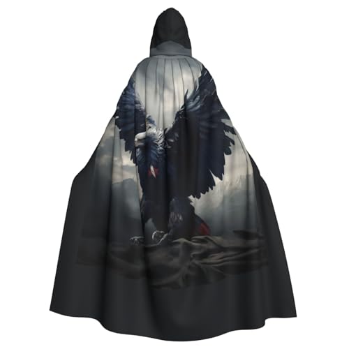 WNCLKF Weißkopfseeadler Druck Erwachsene Karneval Kapuzenumhang Halloween Umhang Cosplay Goth Cape Fiesta Party Dekoration WNCLKF Weißkopfseeadler Druck Erwachsene Karneval Kapuzenumhang Halloween Umhang Cosplay Goth Cape Fiesta Party Dekoration von WNCLKF