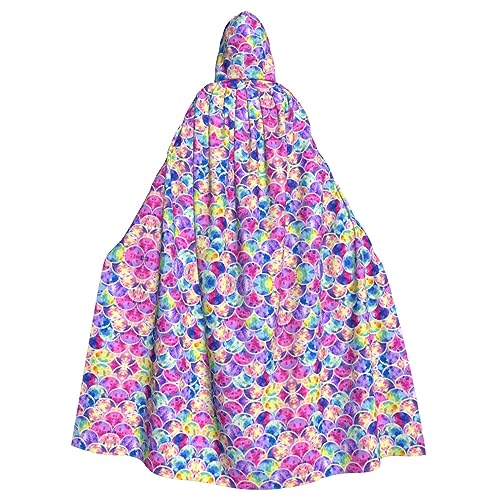 WNCLKF Wunderschöner Regenbogenfarben, Meerjungfrauen-Druck, Erwachsenen-Karneval, Kapuzenumhang, Halloween, Cosplay, Gothic, Fiesta, Party-Dekoration WNCLKF Wunderschöner Regenbogenfarben, Meerjungfrauen-Druck, Erwachsenen-Karneval, Kapuzenumhang, Halloween, Cosplay, Gothic, Fiesta, Party-Dekoration von WNCLKF