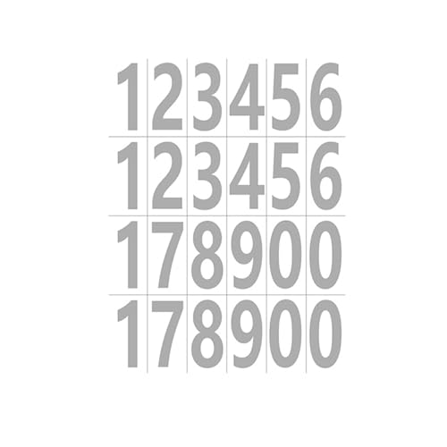WNDUOKXH 20 Stück wasserdichte und ölbeständige Nummernetikettenaufkleber, starke und langlebige selbstklebende Buchstabenaufkleber, einfach, Silber von WNDUOKXH