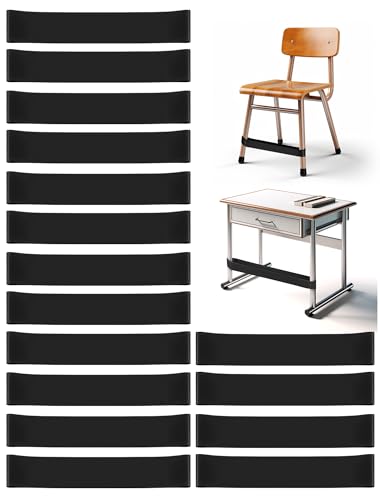 WNSIRVY 16 Stück Stuhlzappelbänder für Kinder mit ADHS - Sensorische ADHS Hilfsmittel zur Förderung der Konzentration & Reduzierung von Unruhe bei ADHS, Autismus - Für Schule & Zuhause (Schwarz) von WNSIRVY