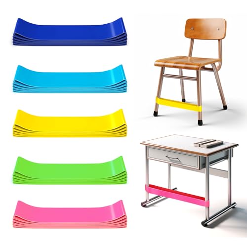 WNSIRVY 25 Stück Stuhlzappelbänder für Kinder mit ADHS - Sensorische ADHS Hilfsmittel zur Förderung der Konzentration & Reduzierung von Unruhe bei ADHS, Autismus - Für Schule & Zuhause (Mehrfarbig) von WNSIRVY