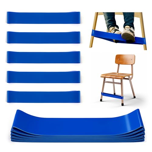 WNSIRVY 5 Stück Stuhlzappelbänder für Kinder mit ADHS - Sensorische ADHS Hilfsmittel zur Förderung der Konzentration & Reduzierung von Unruhe bei ADHS, Autismus - Für Schule & Zuhause (Blau) von WNSIRVY