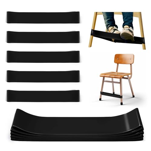 WNSIRVY 5 Stück Stuhlzappelbänder für Kinder mit ADHS - Sensorische ADHS Hilfsmittel zur Förderung der Konzentration & Reduzierung von Unruhe bei ADHS, Autismus - Für Schule & Zuhause (Schwarz) von WNSIRVY