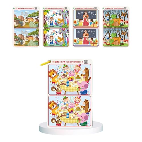 WNXGNHO 32-teiliges Kartenspiel Zur Aufmerksamkeitsentwicklung Für Kinder 3 Jahren. Aktivitätskarten „Finde Den Unterschied“. von WNXGNHO