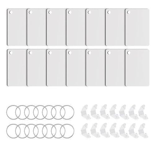 WNXGNHO 40pcs/Set Creative Blankely Keychains Clear Craft Anhänger Mit Clip Schlüsselbund Kits Craft Project Keyrings Geschenk von WNXGNHO