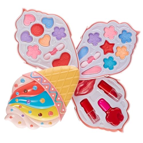 WNXGNHO Kids Make Up Set Für Mädchen Über 3 Jahre Schönheit Spielset Lipgloss Und Rougeer Lidschatten Set Make Up Kollektion von WNXGNHO