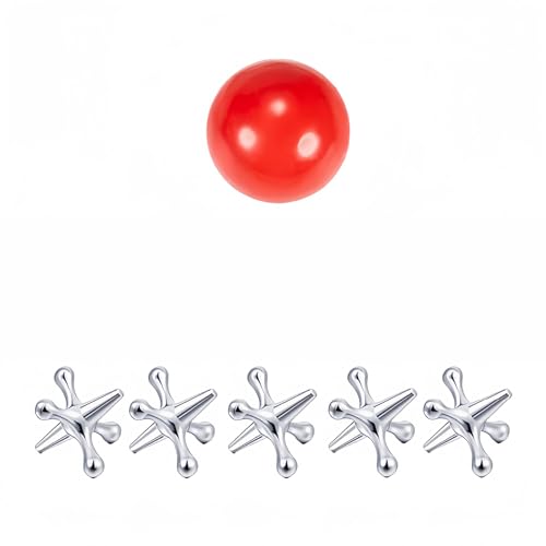 WNXGNHO Set Von Jacks Game Set Für Erwachsene Und Studenten Mit Metallbuchsen Und Elastischen Bouncyg Bällen Für Handaugenkoordination von WNXGNHO